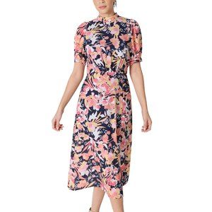 Julia Jordan Puff Sleeve Floral Midi Dress